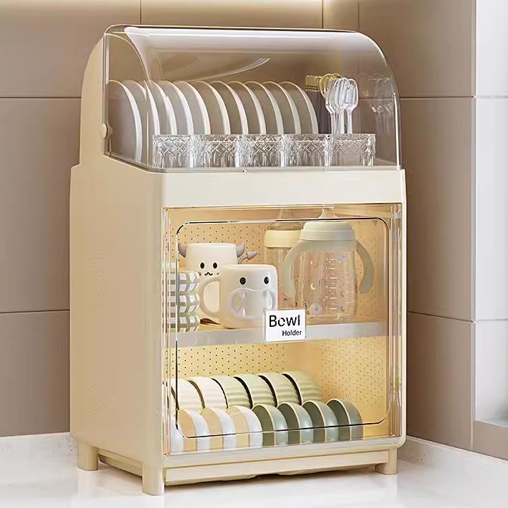 碗柜家用厨房碗碟收纳架沥水碗架碗盘放置架大容量碗筷餐具收纳盒