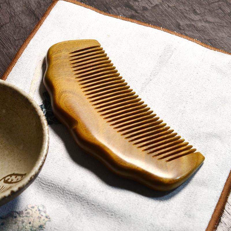 天然雕刻绿檀木雕花波浪造型木梳子古典古典造型古风木梳,家庭/个人清洁工具,梳子/化妆梳/按摩梳,淘宝优惠券,粉丝福利购,淘宝优惠卷