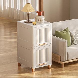 带门置物架落地简易家用多层客厅柜子收纳柜厨房化妆室窄缝收纳柜