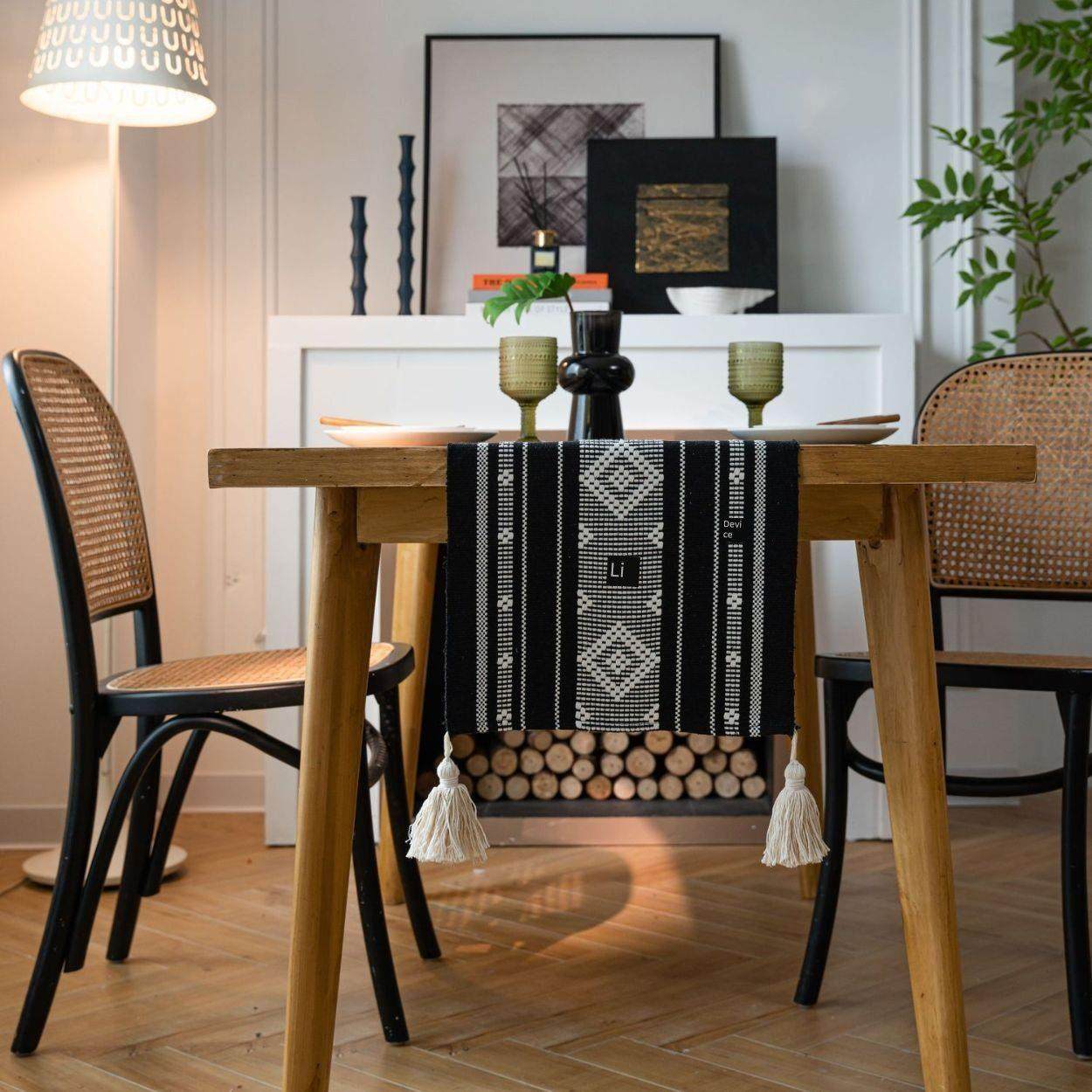 私人定制高端提花棉线几何流苏桌旗餐桌布艺茶几床旗别墅长条装饰,居家布艺,桌旗,淘宝优惠券,粉丝福利购,淘宝优惠卷