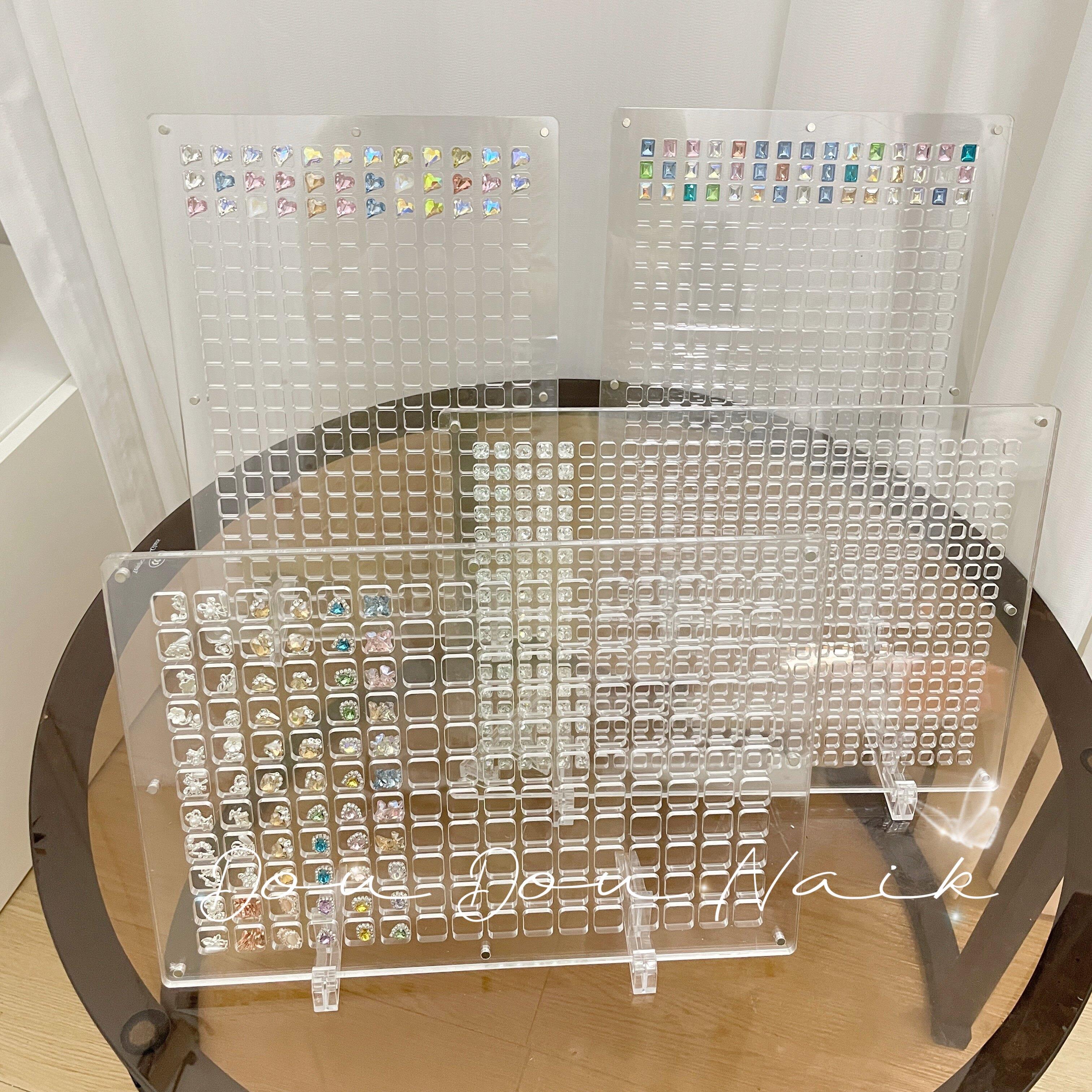 美甲超大高透亚克力钻盒华子别墅 美甲钻石饰品耳钉多功能收纳盒