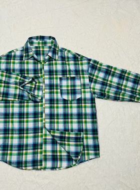 爆款秋冬新款磨毛格子棉复古衬衫女翻领长袖衬衣时尚耐磨宽松版型