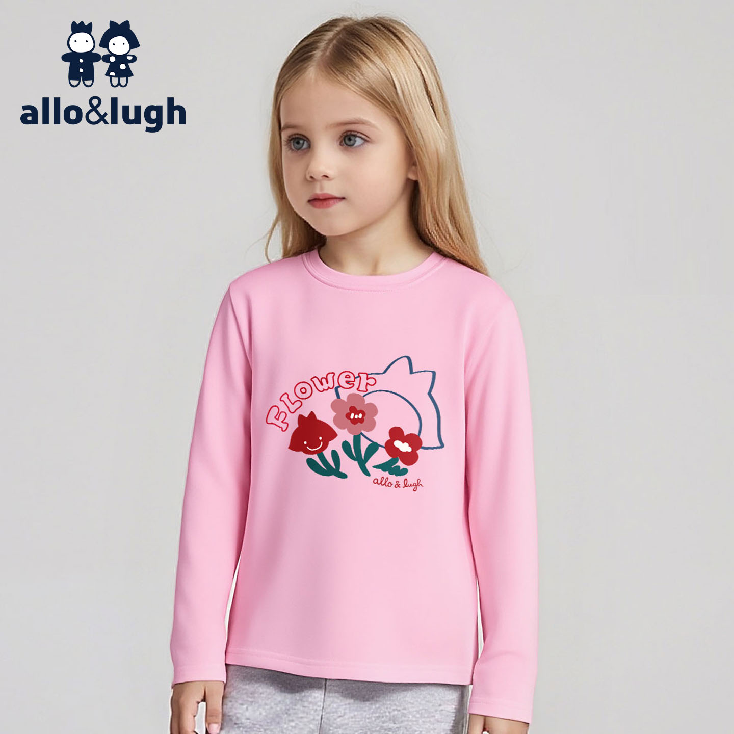 阿路和如女童纯棉长袖T恤卡通印花春秋款可爱儿童打底衫女孩上衣