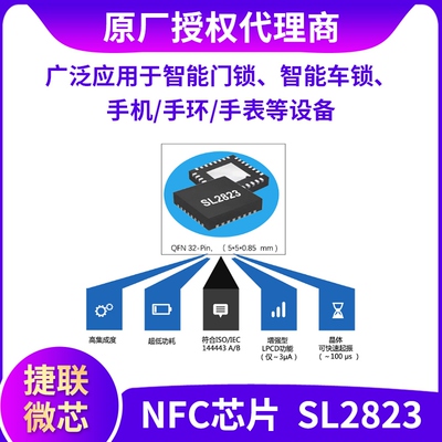 北京捷联微芯 NFC系列控制器 SL2823 SL6320  SL6550无线收发芯片