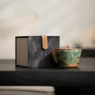 圭隐堂志野烧纯手绘陶瓷泡茶壶家用复古宝瓶壶小号单壶防烫手抓壶