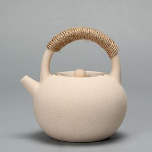 泡茶壶电陶炉炭炉明火专用工夫茶壶 白泥煮茶壶烧水壶提梁壶日式