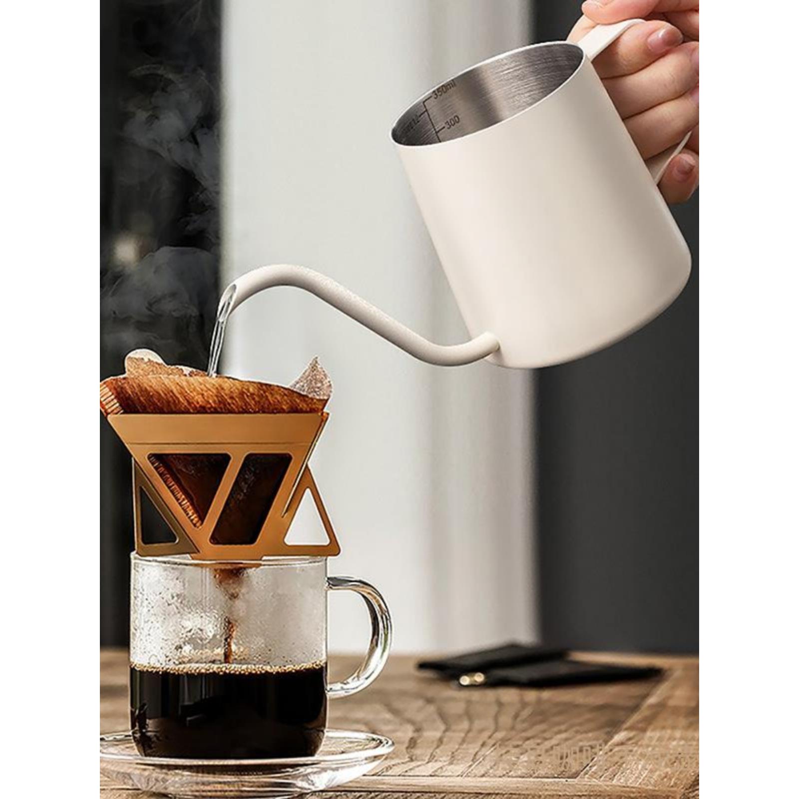 挂耳咖啡壶304不锈钢240ml特氟龙涂层手冲壶 家用小型迷你水壶