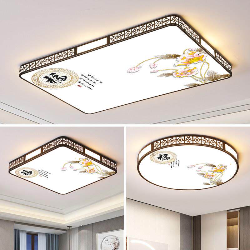 新中式风格的Led吸顶灯圆形卧室灯现代极简主义客厅灯房间走廊阳