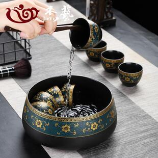 ZZ8N茶洗陶瓷大号茶碗家用功夫茶具茶杯洗复古水盂笔洗禅意茶
