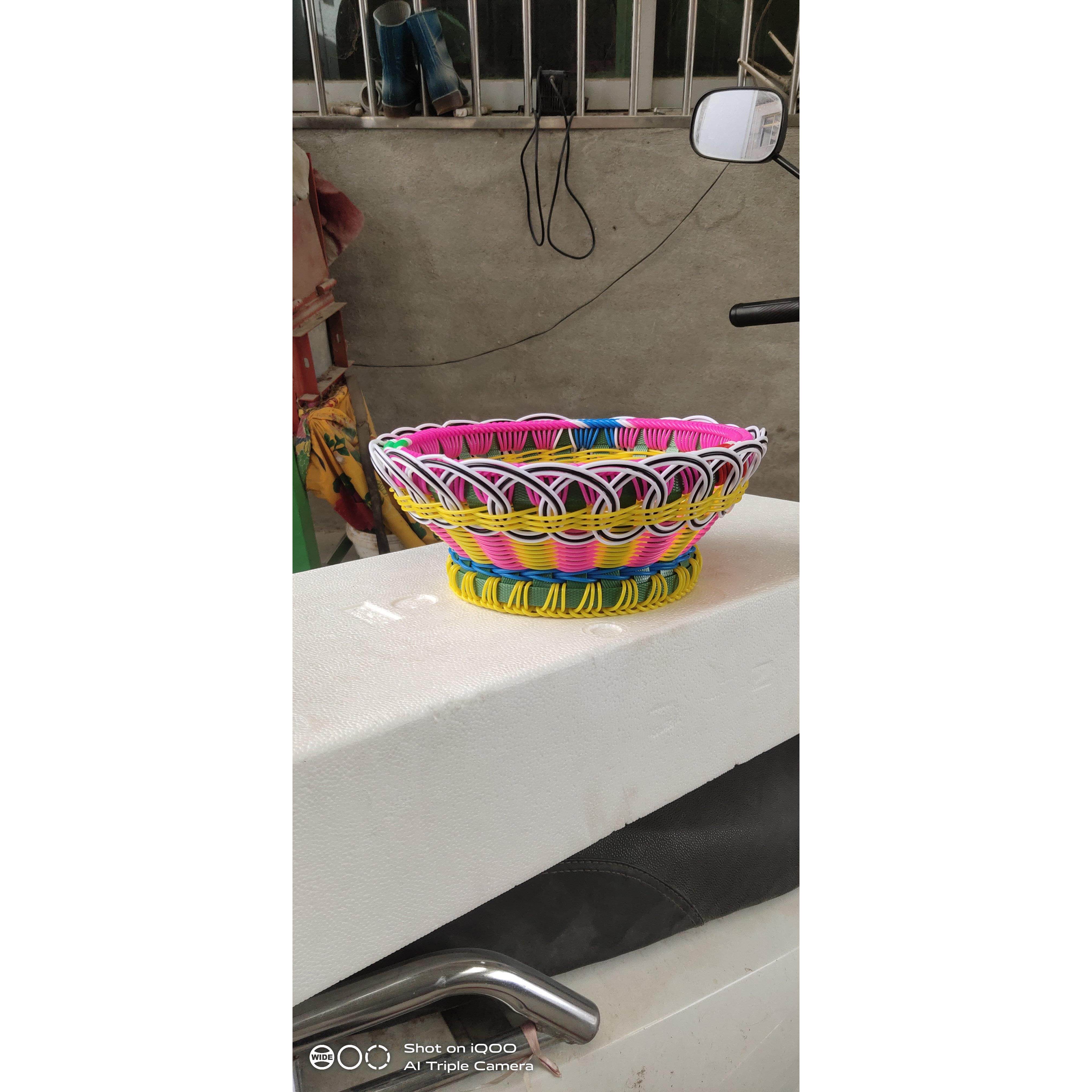 手提篮藤条手工编织美观水果盘鲜花篮轻便买菜篮居家摆件