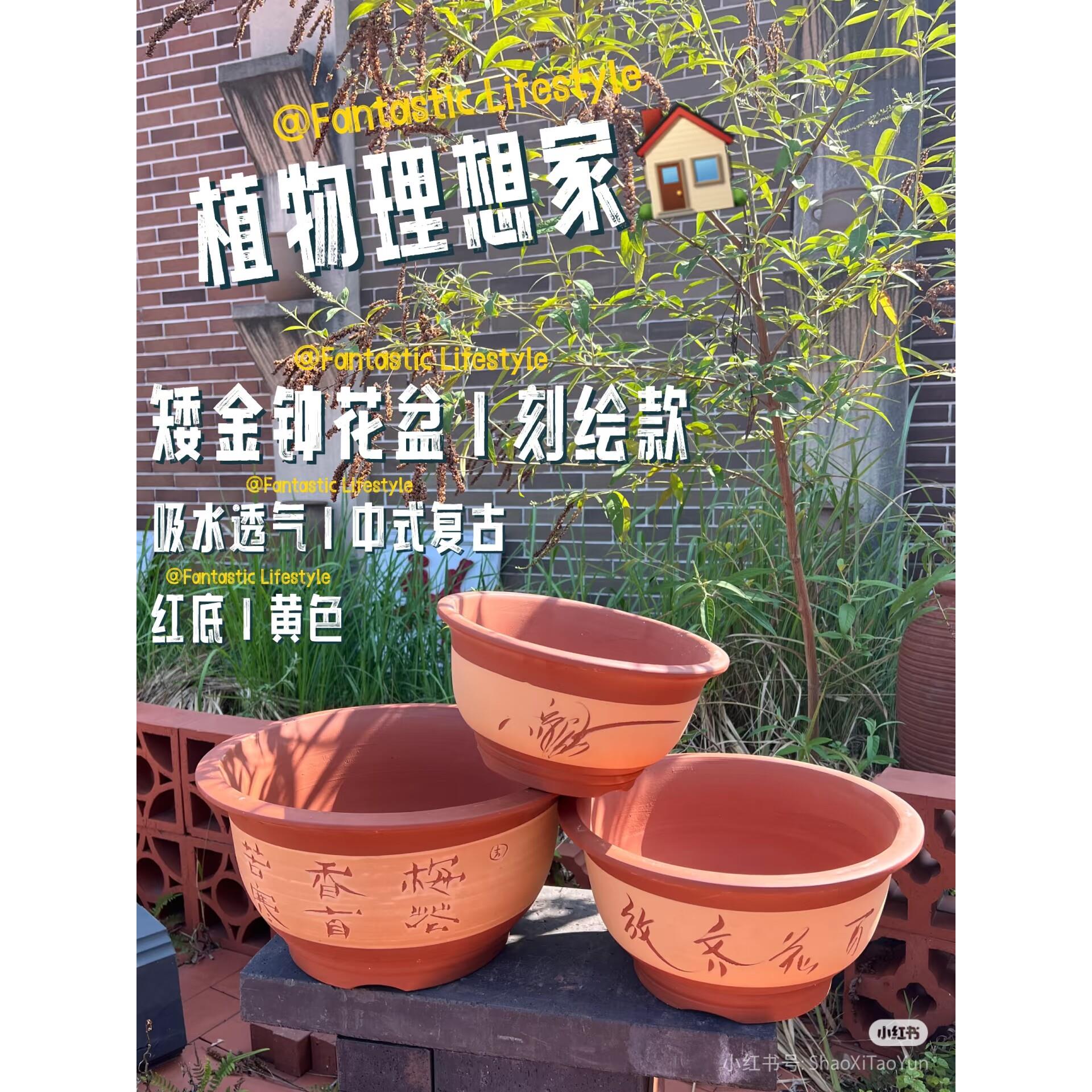 陶瓷花盆家用红陶无釉大号素烧盆特价清仓多肉透气三角梅粗陶土罐