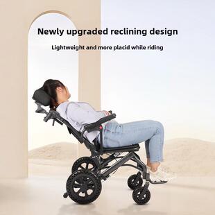 德国品质偏瘫高靠背轮椅，老年人轻型折叠推车，残疾人移动