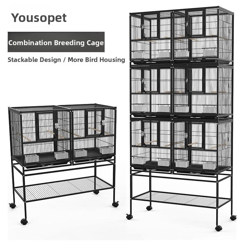 六宫格鸟笼优嗖三层鹦鹉鸟繁殖笼叠加分隔分层隔笼防溅大型群鸟笼