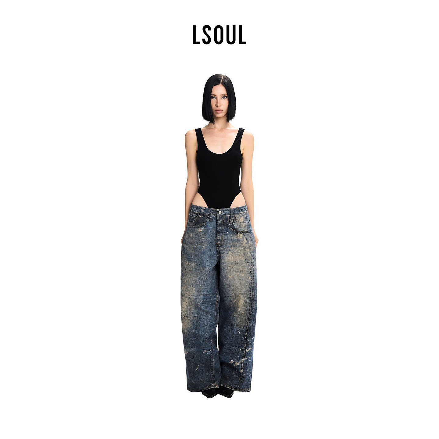 【喻言同款】LSOUL2025秋冬百搭简约U领连体衣女JIO图片
