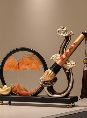 如意大笔发财招财摆件客厅书房办公室前台酒柜装T饰品开业乔迁礼