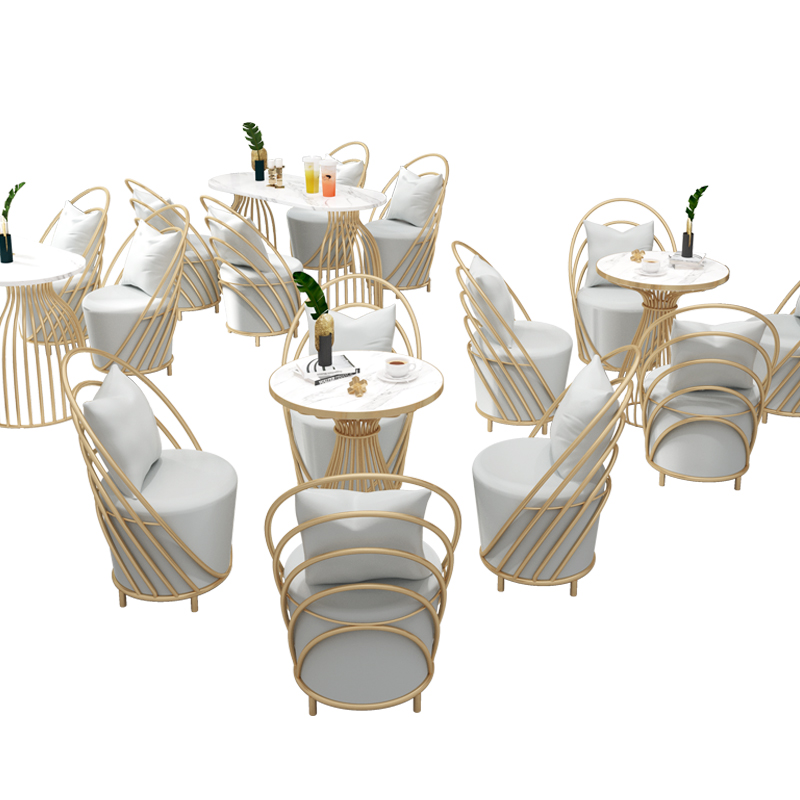 网红美容院沙发服装甜品奶茶店咖啡厅休息区卡座洽谈桌Z椅茶几组