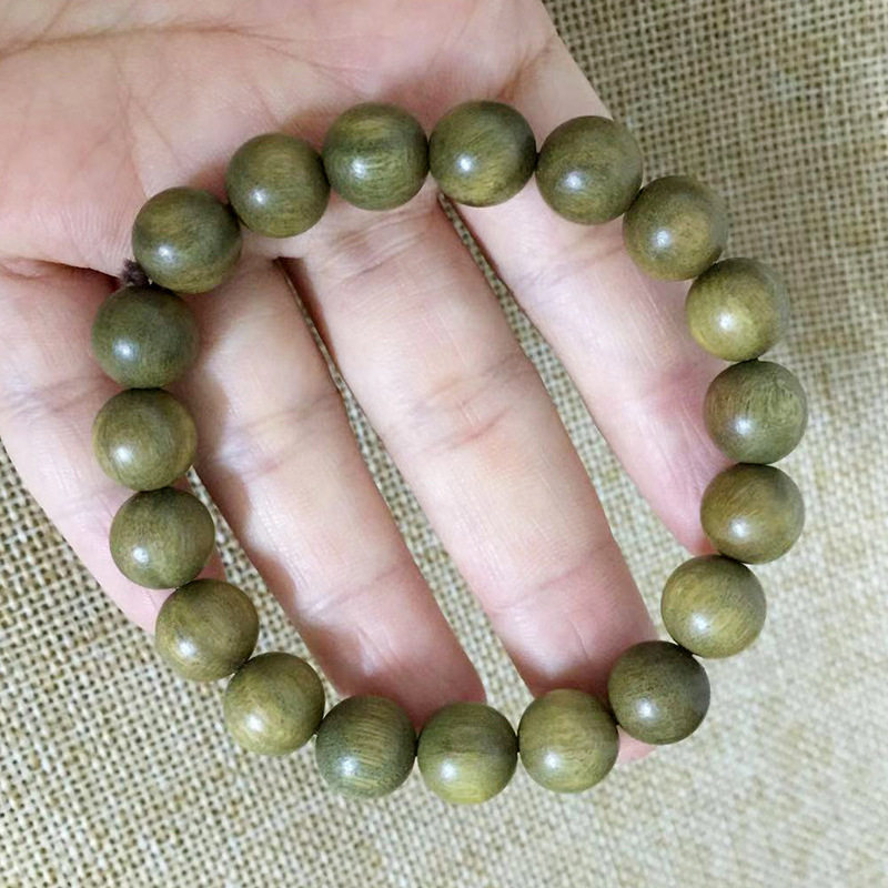 Milky Green Sandalwood Bracelets, Rosary Beads, Sandalwood Bracelets, Agarwood Beads, Meditation Beads, Wooden Beads
