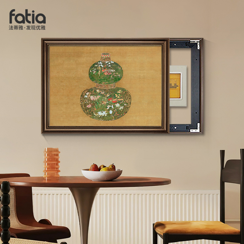 美式葫芦电表箱装饰画免打孔中古风电闸总开关电源盒复古遮挡挂画