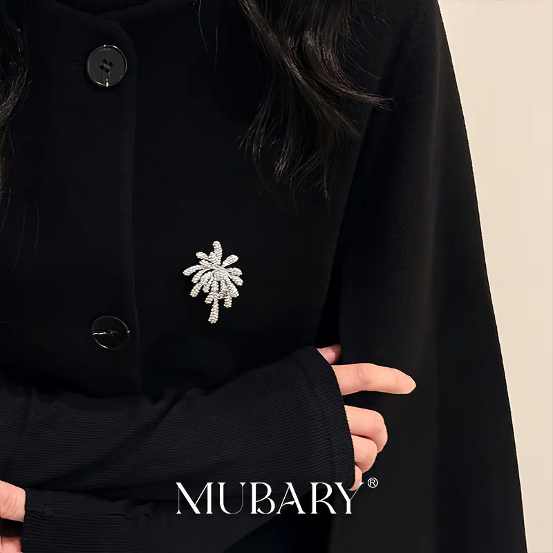 珍珠烟火胸针女款2026新款设计感小众胸花西装毛衣高级轻奢配饰品