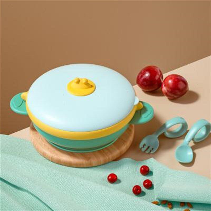 宝宝不锈钢餐盘儿童餐碗注水保温碗自主进食婴儿分格吸盘.2岁3吃