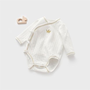 俏萌兔婴儿包屁衣0-3r月新生儿长袖连体衣纯棉春秋装宝宝三角哈衣