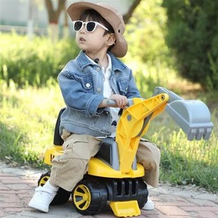 儿童挖掘机可坐i人推土机玩具车2-6岁男孩工程车小孩滑行车挖土机