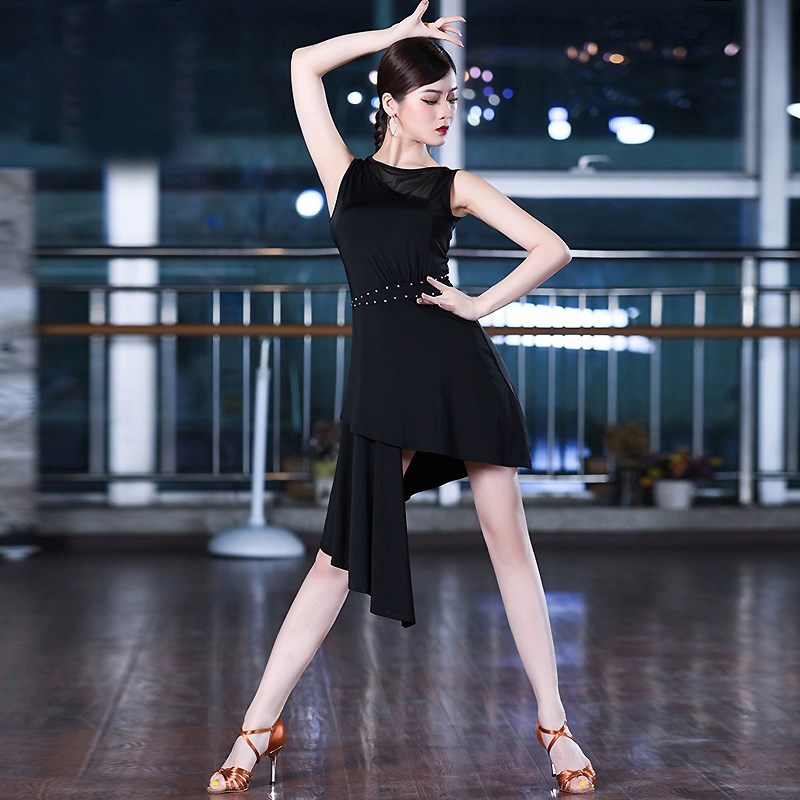 新款拉丁舞鞋女式成人中跟交谊广场跳舞鞋中高跟练功舞蹈鞋夏季