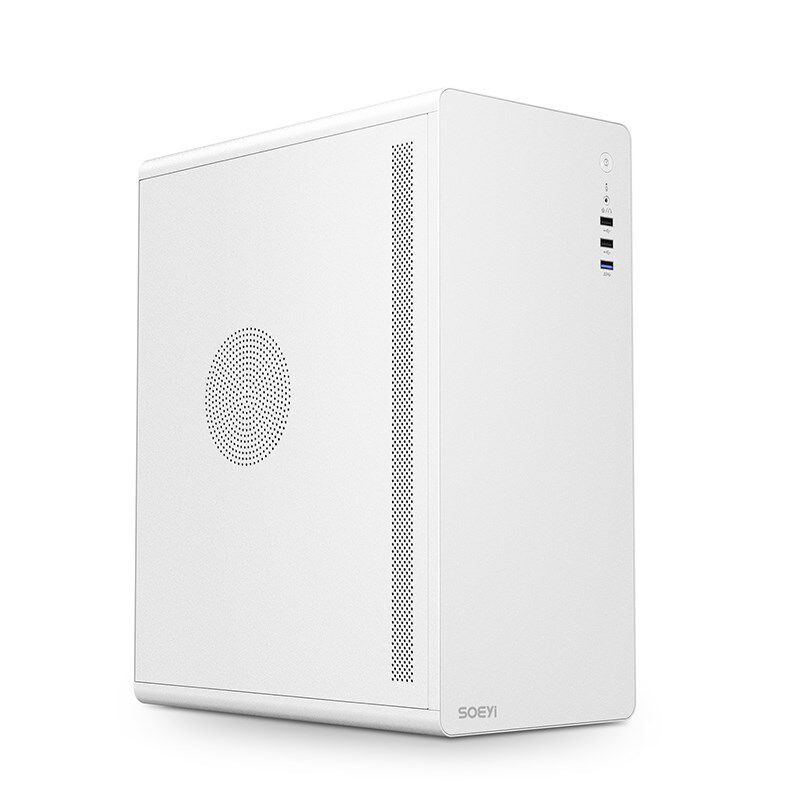 硕一U500办公台式机电脑主机箱ATX大板桌面商务办公大机箱ATX电源