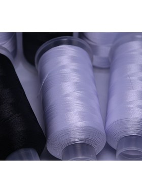 108D/2黑色涤纶绣花线 服皮革制品刺绣线 脚垫绗绣线棉织品绗缝线