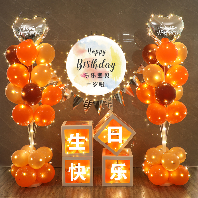 成人18岁周岁气球生日装饰场景布置男童高级感女孩背景墙海报装扮