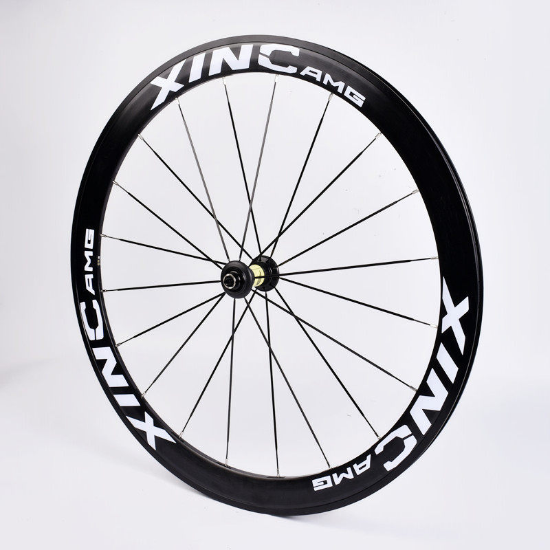 120响700C40/50MM框高直拉破风扁辐条6爪V/C圈刹碟煞公路轮组