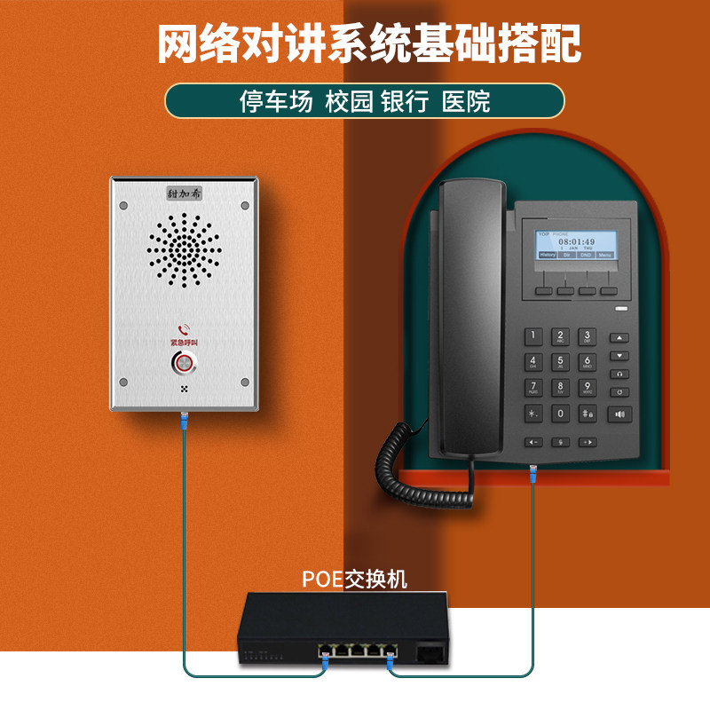 一键紧急求助终端SIP网络主机远距离联网岗亭停车场可视通话紧急