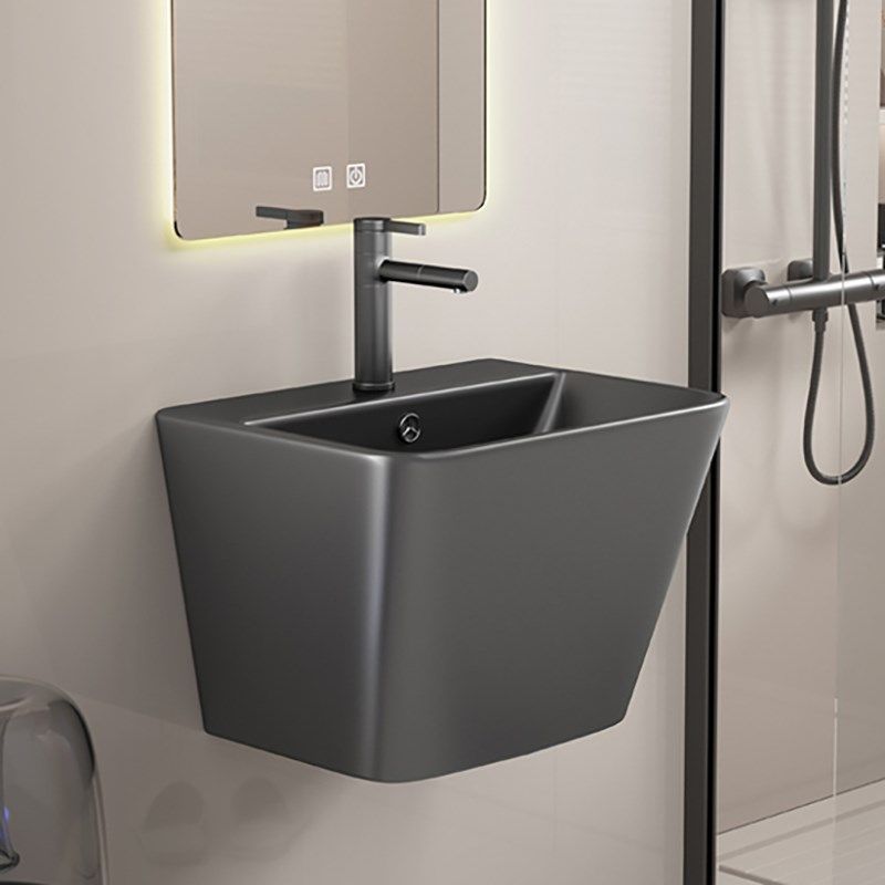 枪灰壁挂式洗手盆洗脸盆一体陶瓷洗手池加深小户型卫生间阳台酒店,家装主材,挂墙式洗脸盆,淘宝优惠券,粉丝福利购,淘宝优惠卷