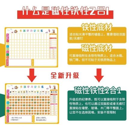 新款自律表儿童成长计划表家庭规则日程磁性幼儿园宝宝孩子小学生