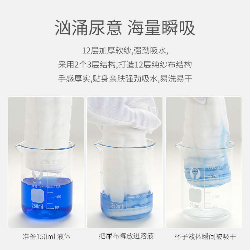 透气尿布婴儿可洗纯棉新生宝宝春夏纱布尿介子芥子兜布戒子裤尿片