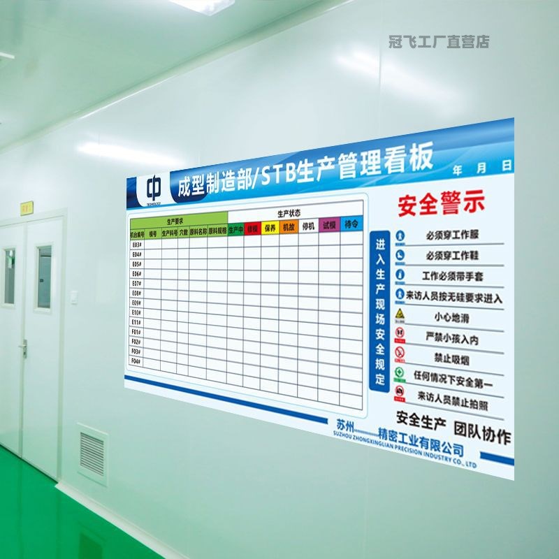 磁性软板生产车间管理看板办公室工作业绩计划公告耐擦写定.制