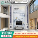 别墅岩板电视背景墙楼中楼中空复式 楼大理石客厅挑空玄关