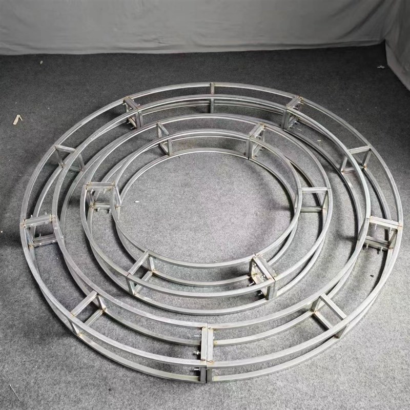 新款婚庆道具铁艺镀锌双层圆环桁架圆形流苏装饰桁架吊环吊顶花环