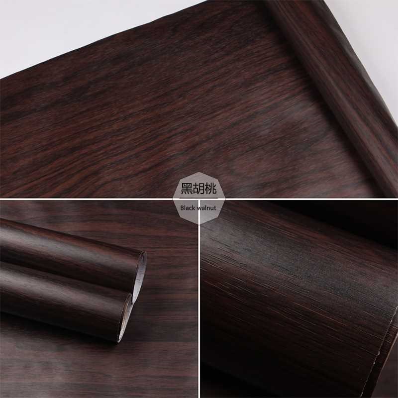 防水PVC木纹贴纸自粘墙纸衣柜橱柜子桌子门装饰家具翻新波音软片