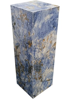 大理石花架摆件酒店别墅客厅玄关落地装饰蓝色石材摆件底座增高台