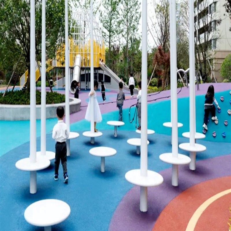 攀爬杆儿童公园滑滑梯户外钻洞设施不锈钢廊架定制无动力游乐设备