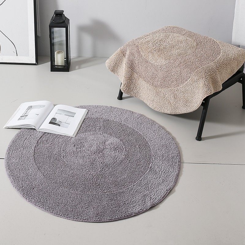 全棉双面毛绒圆形地毯家用简约纯色客厅茶几垫卧室床边圆地垫机洗,居家布艺,地毯,淘宝优惠券,粉丝福利购,淘宝优惠卷