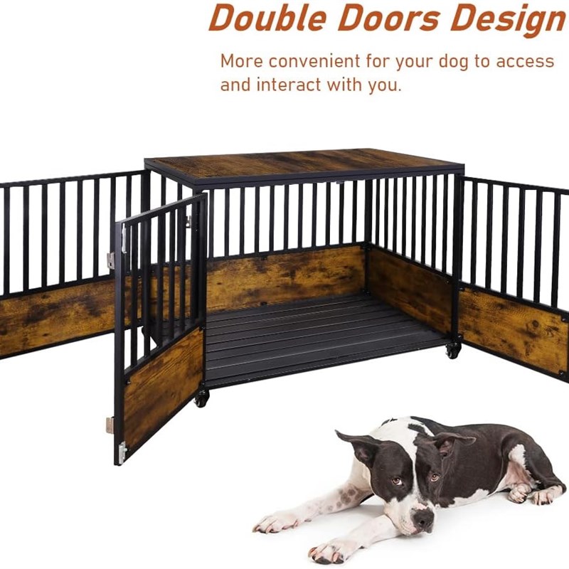 狗笼木质狗屋室内家具小型犬高级狗窝泰迪狗笼子加粗加固上方置物