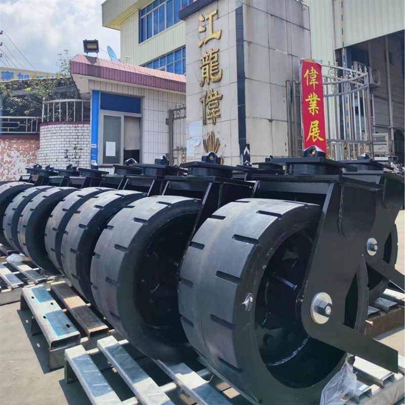 28寸橡胶集装箱脚轮货柜移动脚轮超重型单轮承载7吨轮集装箱橡胶
