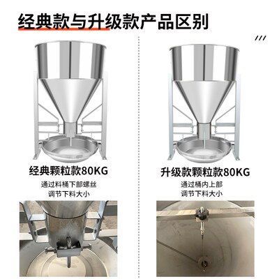 不锈钢干湿自动育肥双面猪料槽母猪兜食槽喂料器大小猪养殖场设备