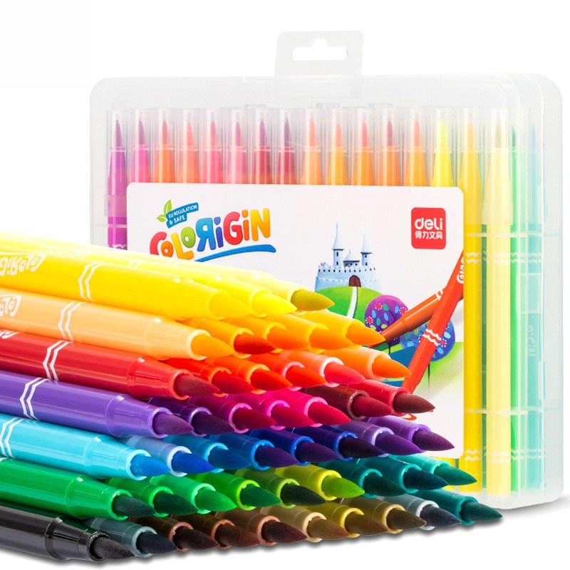 70687彩笔软头笔48色水彩笔套装儿童学生用彩色笔可水E18