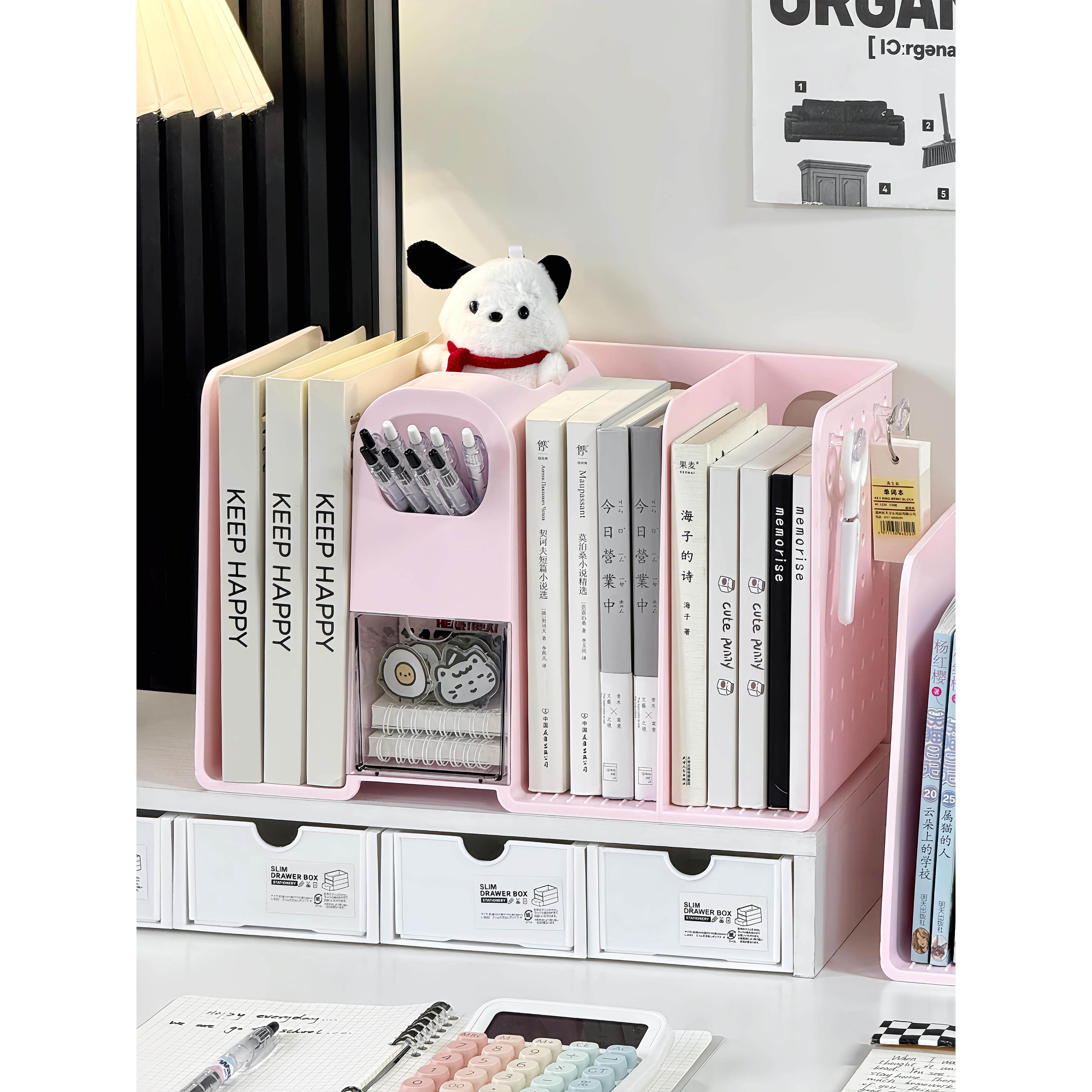 书立架亚克力挡板书架办公室桌面上书本置物架宿舍书桌立架收纳架,文具电教/文化用品/商务用品,书立,淘宝优惠券,粉丝福利购,淘宝优惠卷