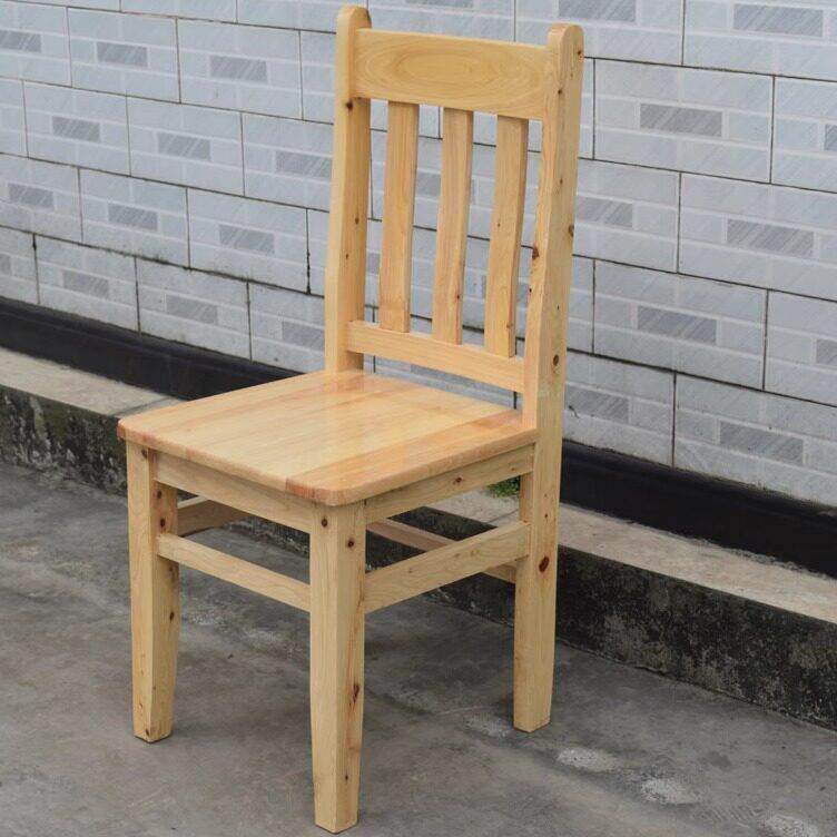 免安装卯榫柏木椅碳化实木白色餐桌椅子靠背椅电脑办公椅儿童凳椅