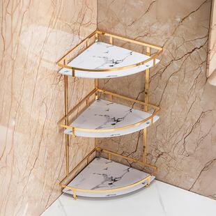 浴室厕所化妆室洗手洗漱台面化妆品收纳层架角架三角架置物架免打