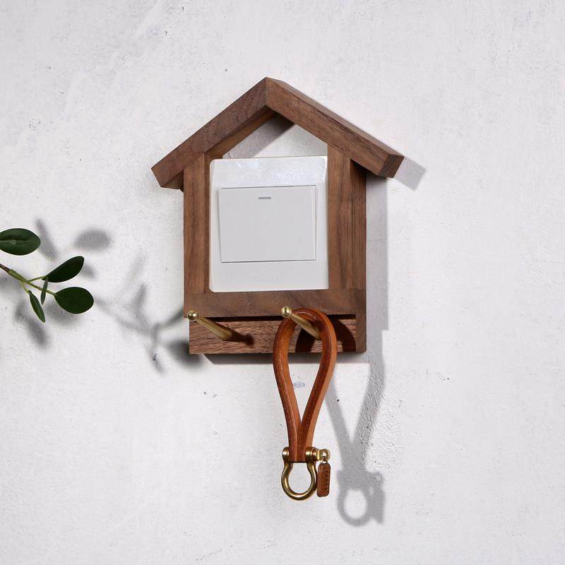 木直 北欧风黑胡桃木开关贴装饰墙贴插座保护套灯开关创意保护套,家居饰品,开关贴,淘宝优惠券,粉丝福利购,淘宝优惠卷